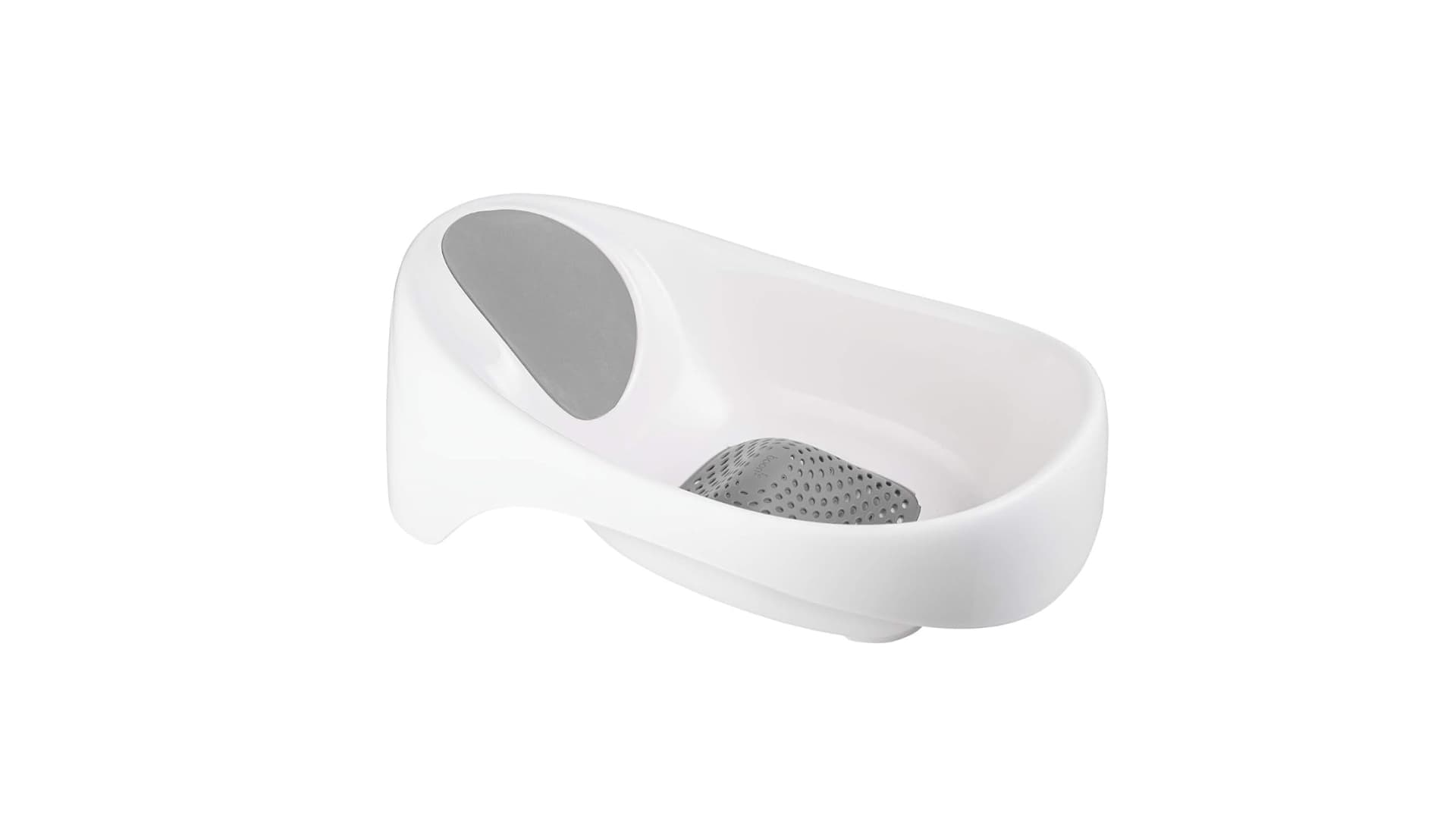 Boon Soak 3 Stage Baby Bathtub - Baby Bath Tub with Three Support Positions for Newborn to Toddlers - Color Changing Drain Plug for Ideal Bath Temperature - Gray - Ages 0 to 18 Months and Up