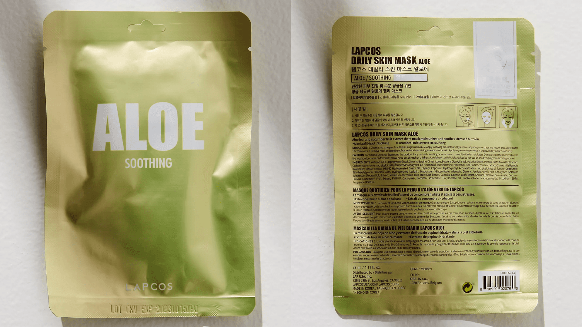 An aloe sheet mask 