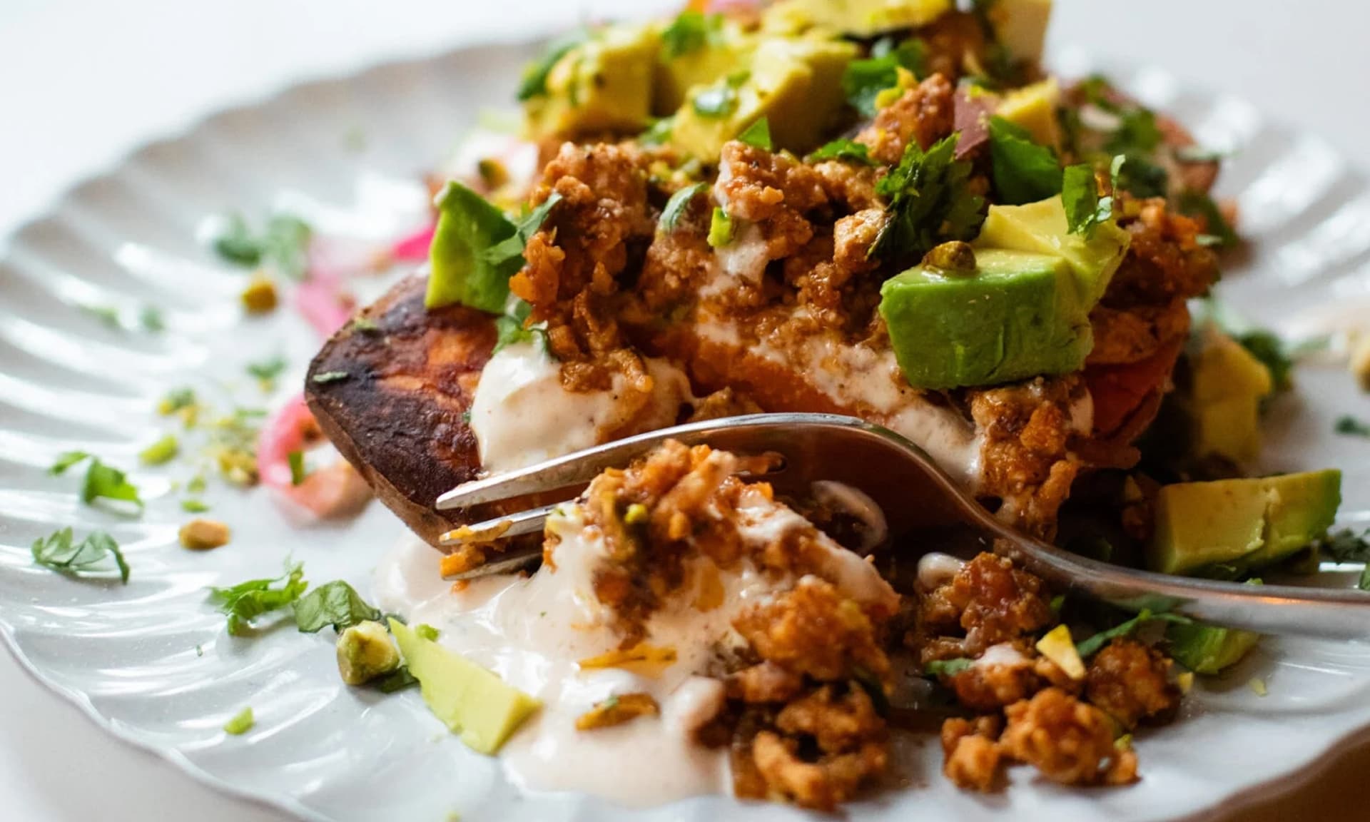  Pinch of Yum’s Roasted Sweet Potato Stacks with Chipotle Sauce