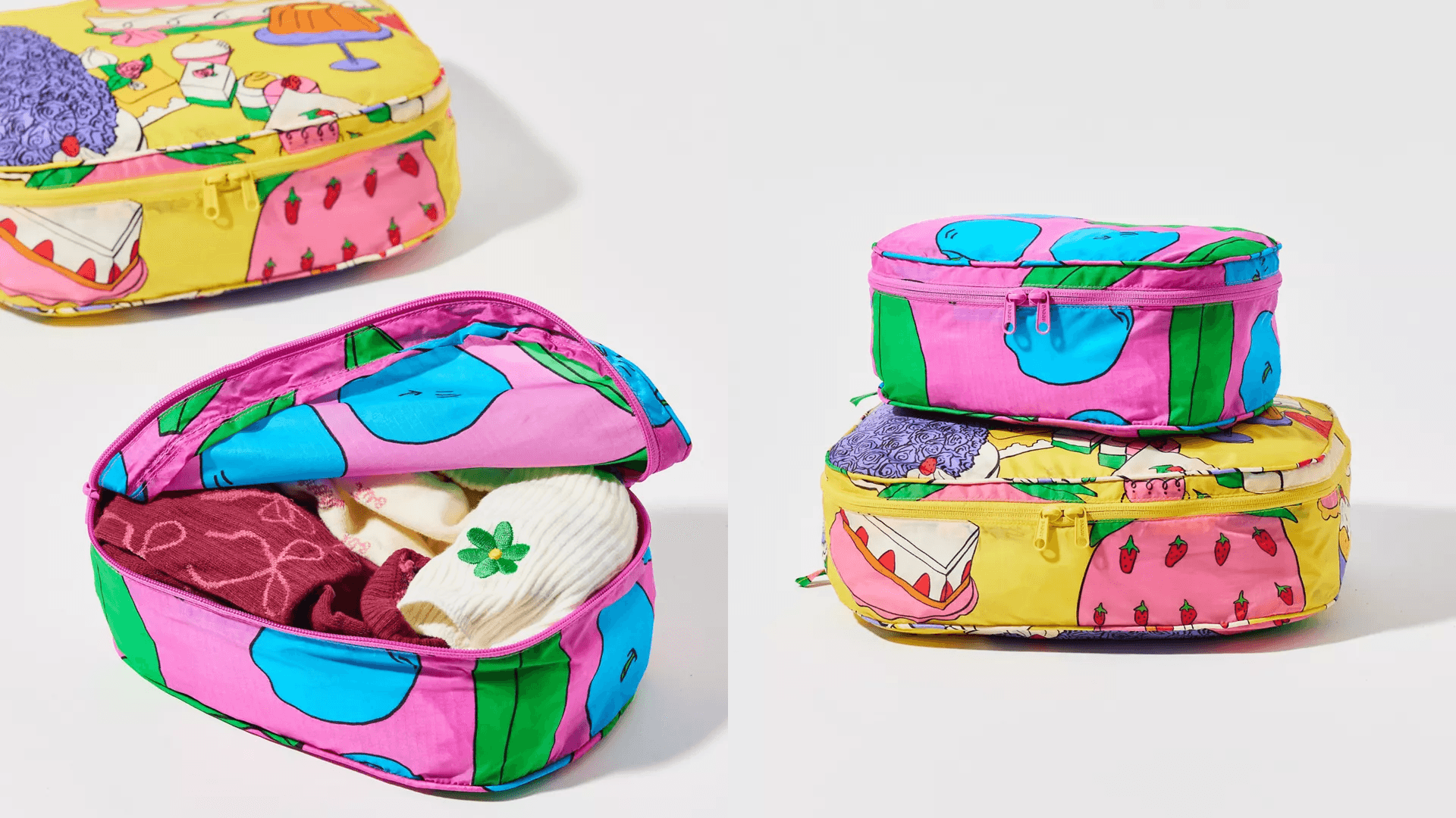 colorful packing cubes