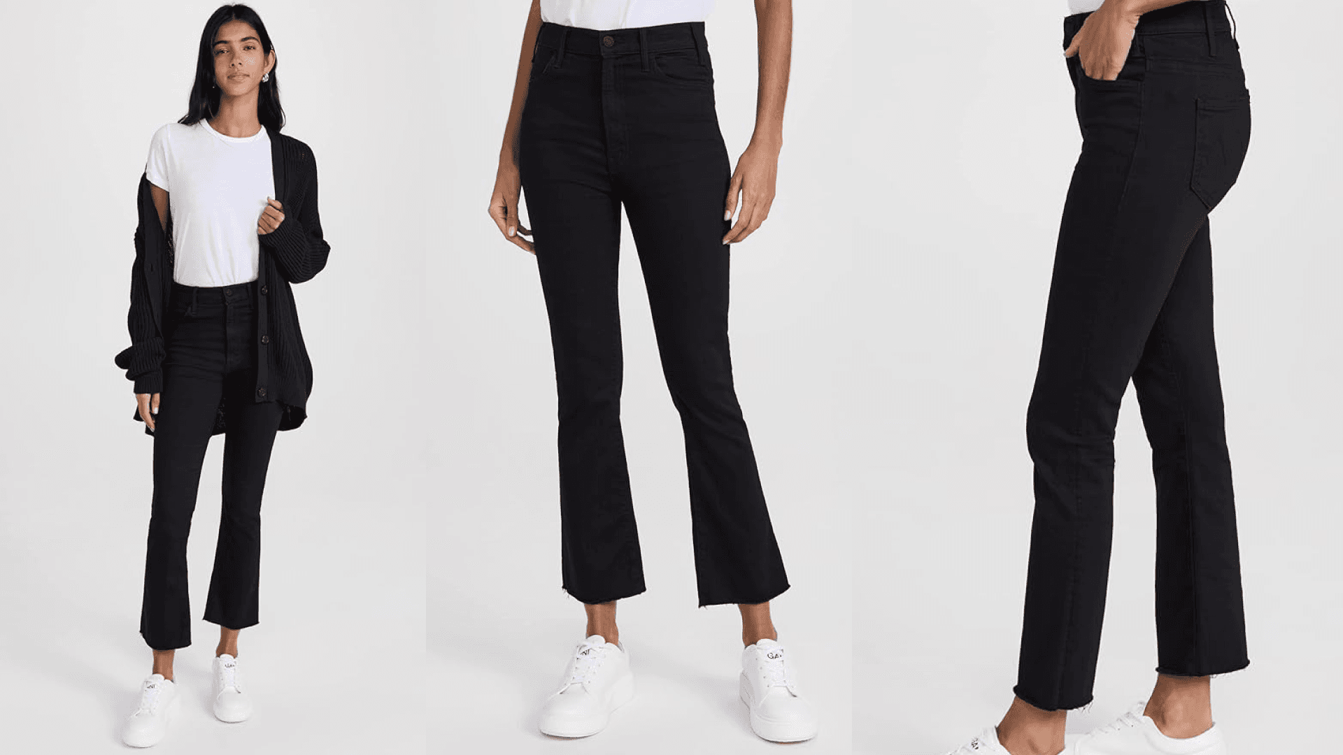 kick-flare cropped jeans