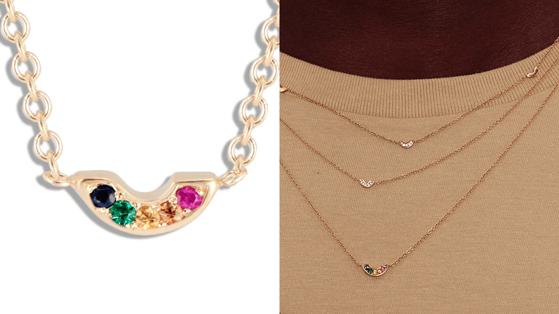 Rainbow pendant sustainable jewelry 