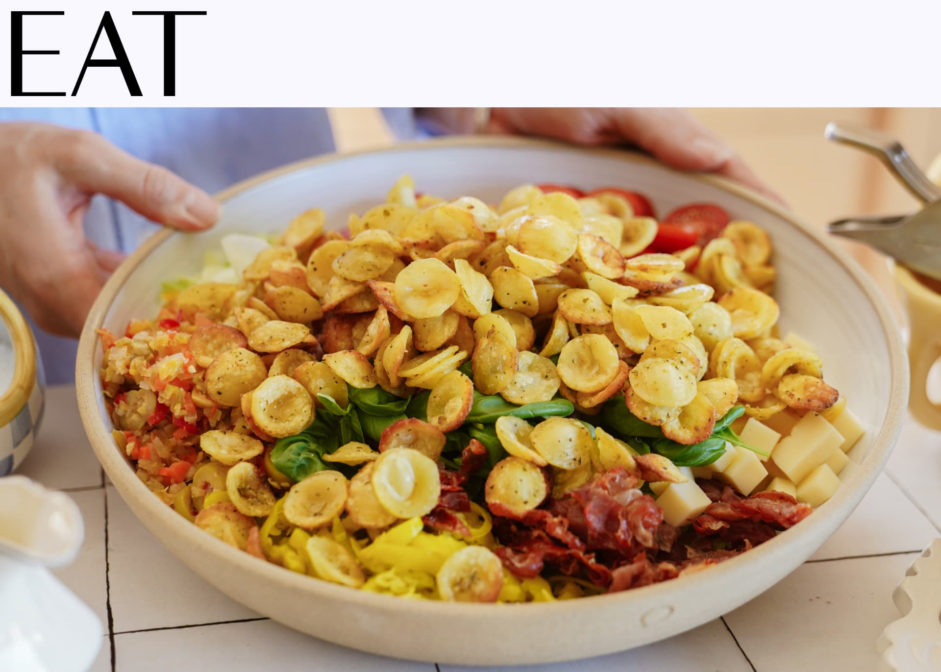 Food by Maria’s Italian Grinder Pasta Salad with Crispy Air-Fried Orecchiette