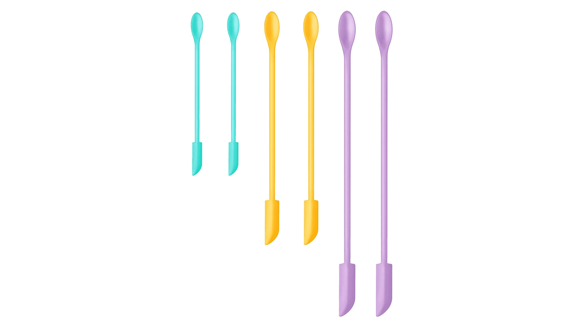 Makeup Spatula 6Pcs, Silicone Spatula Set Mini Small Spatula for Food Bottle Beauty Spatula Tiny Lotion Jar Scraper to Get Last of Makeup Out（Multicolor)