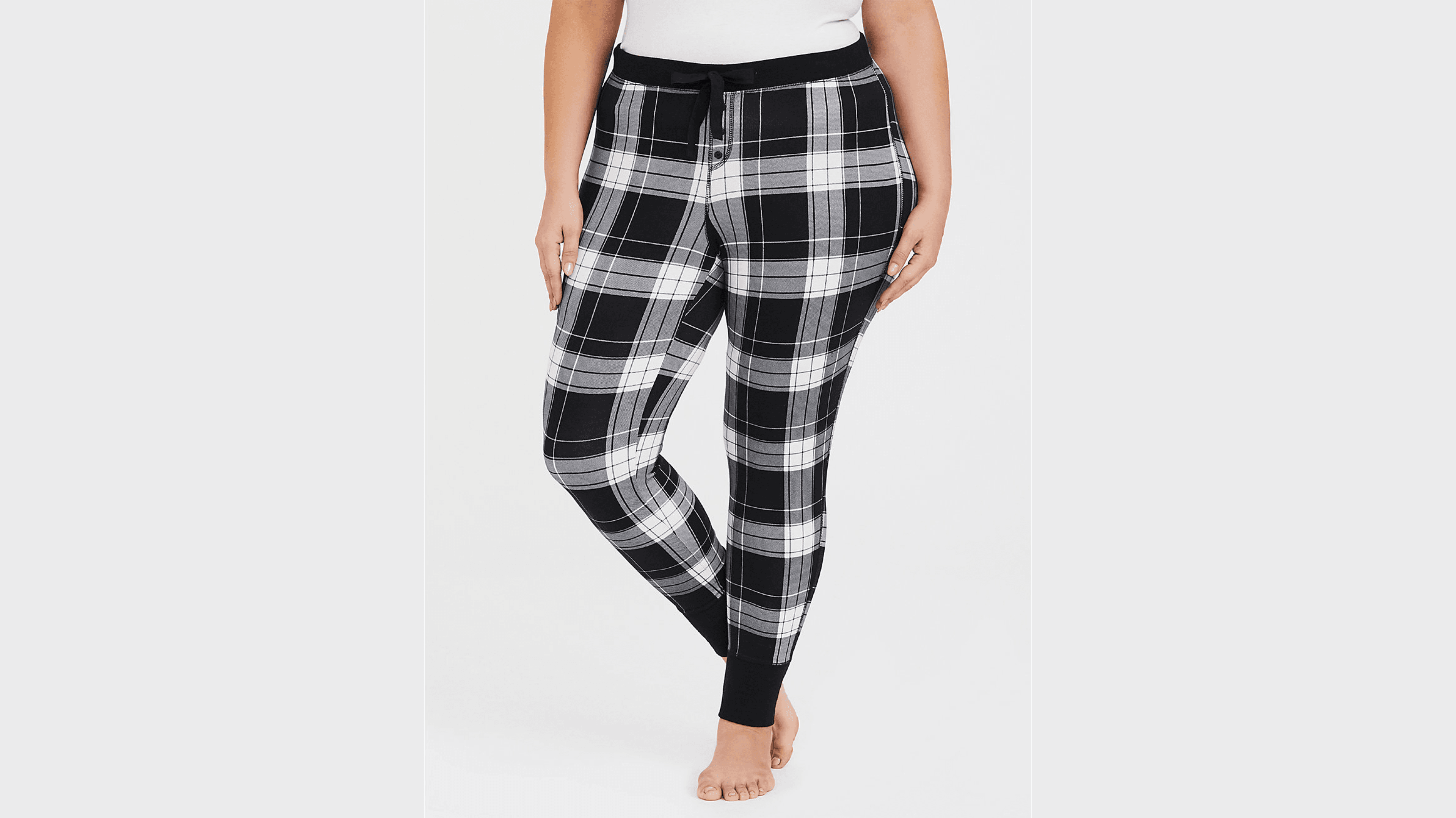 plaid long pajama pants