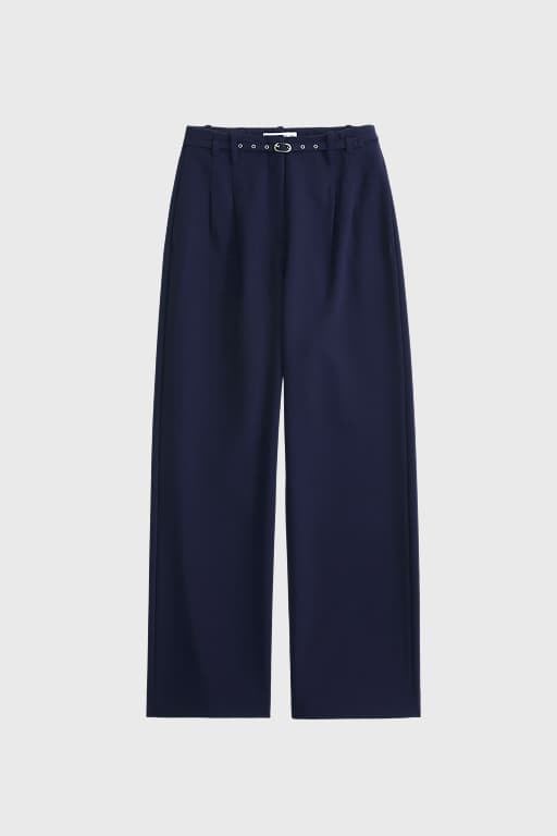 Sloane Tailored Hardware Wide-Leg Pant