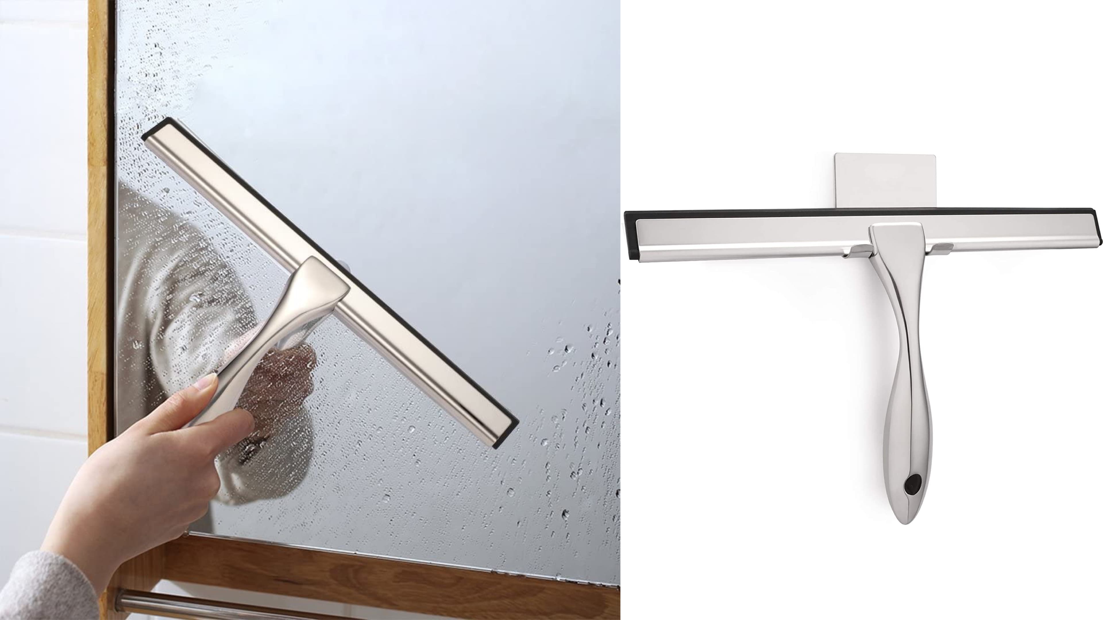 shower squeegee to wipe away excess water