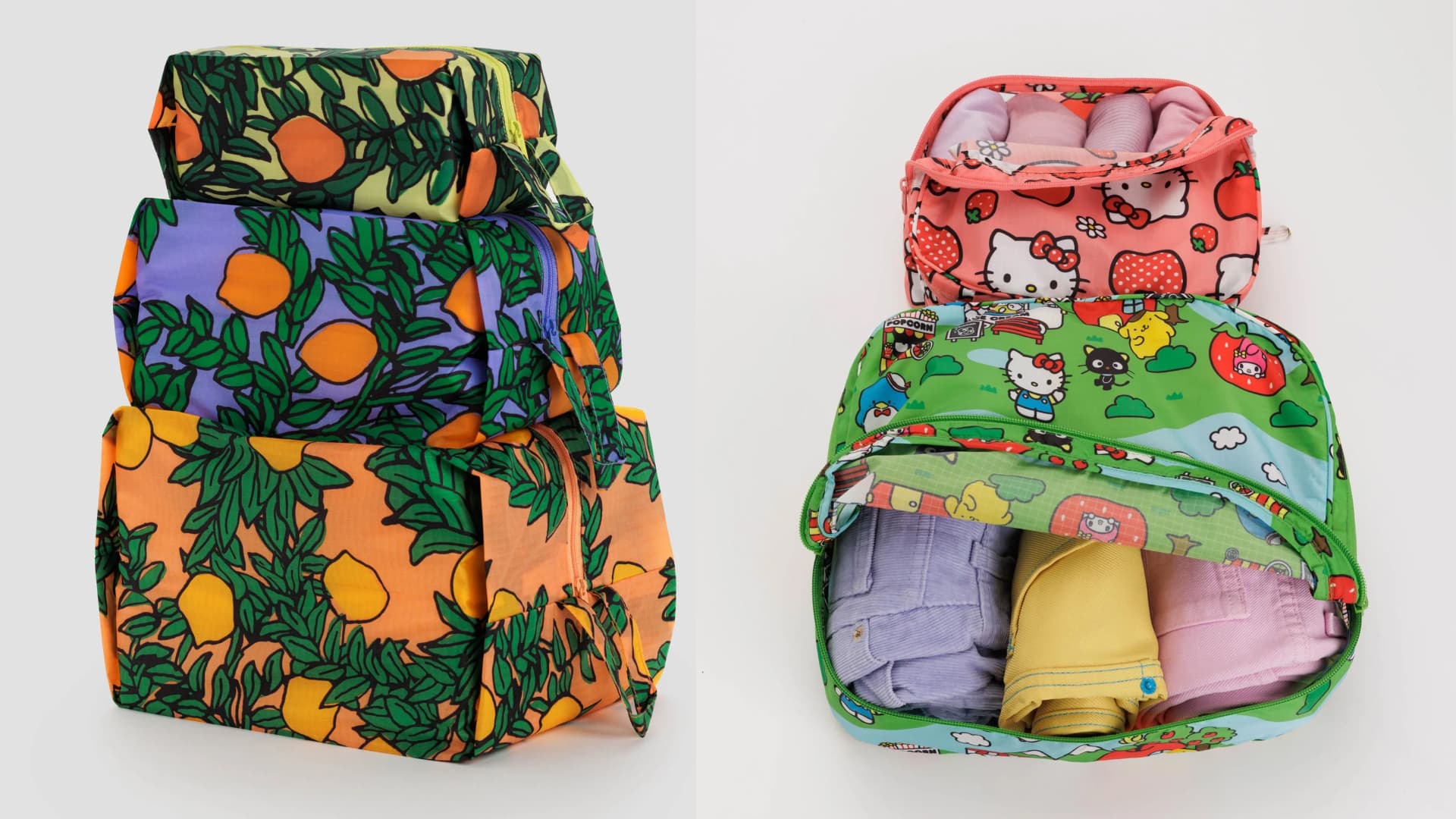 pouches and packing cubes