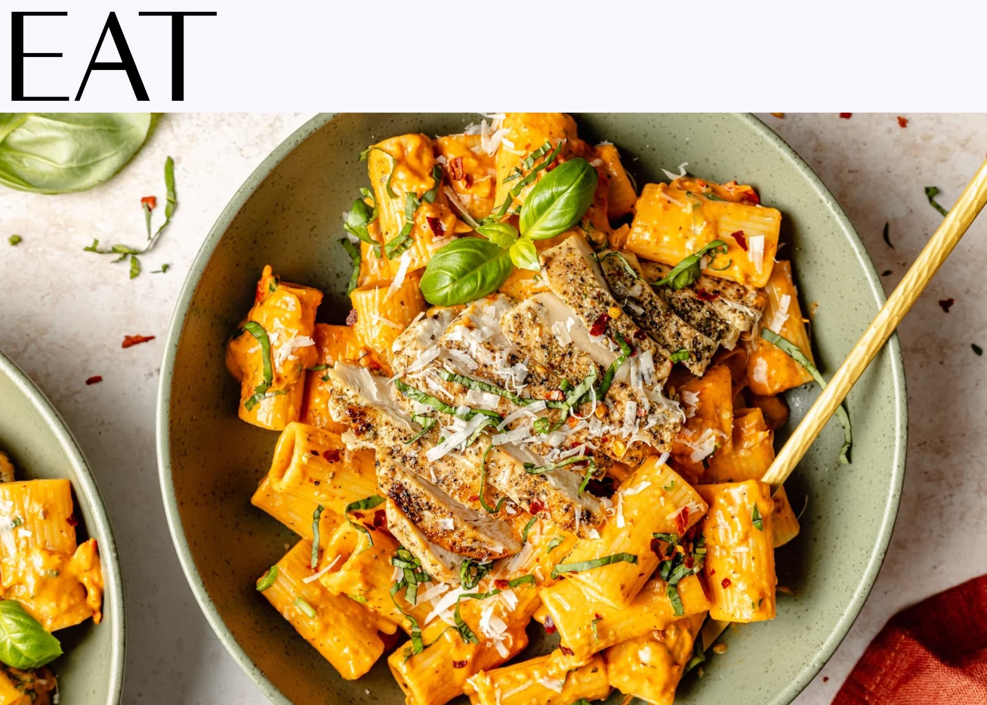Ambitious Kitchen’s Burst Cherry Tomato Basil Chicken Rigatoni