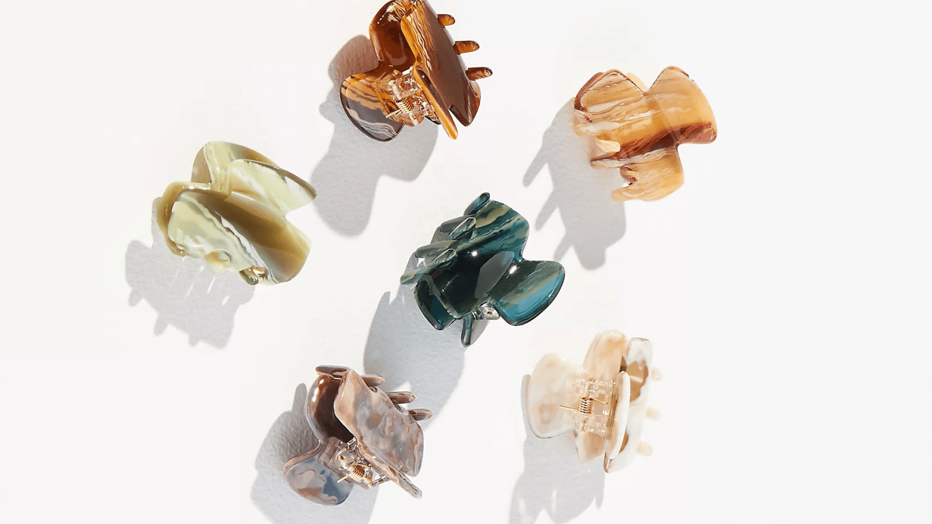 Anthropologie Speckled Mini Hair Clip Set 