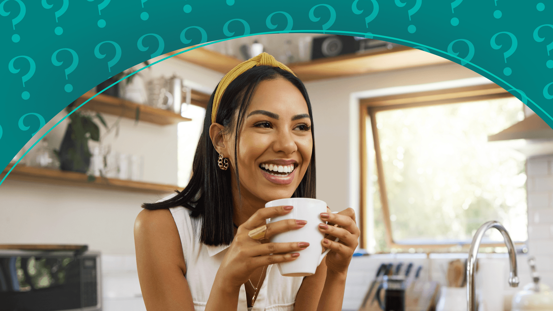 Woman sipping coffee