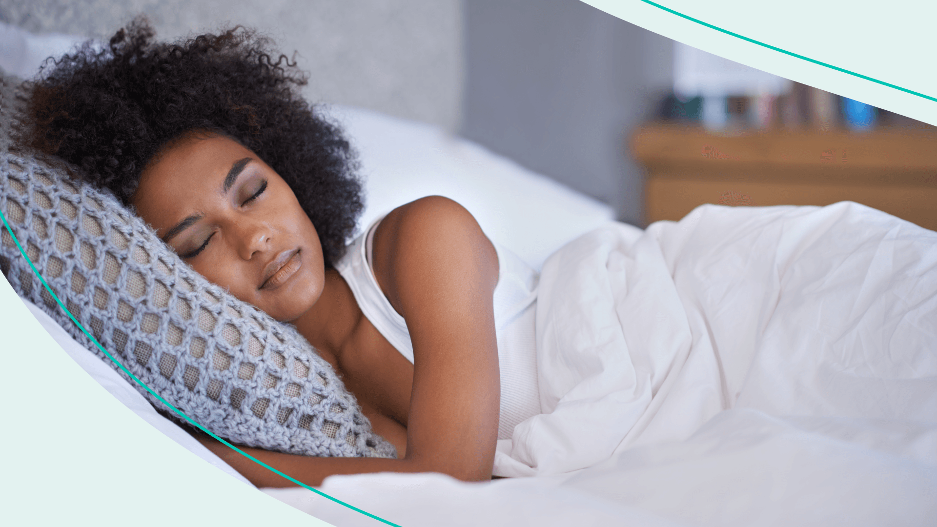 Woman sleeps on her side