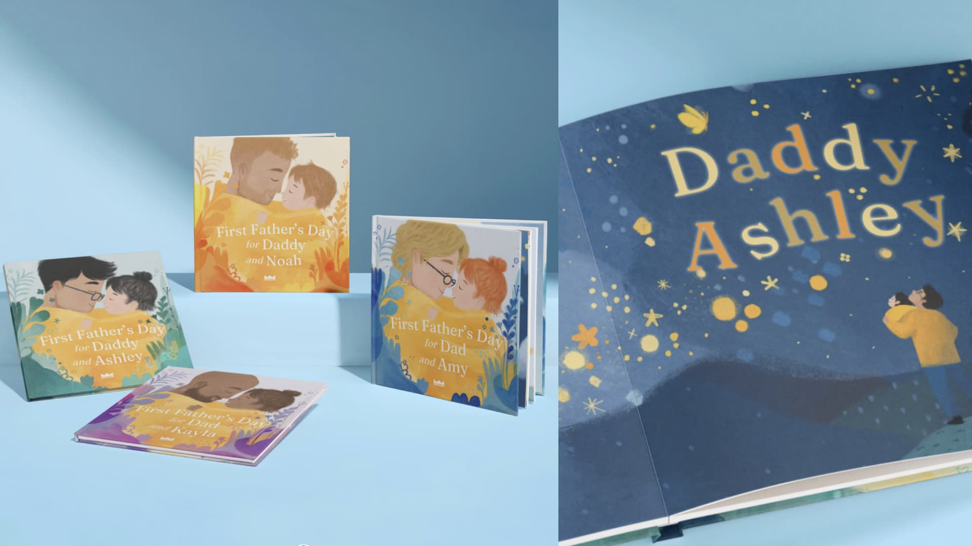 A personalized Father's Day story book.