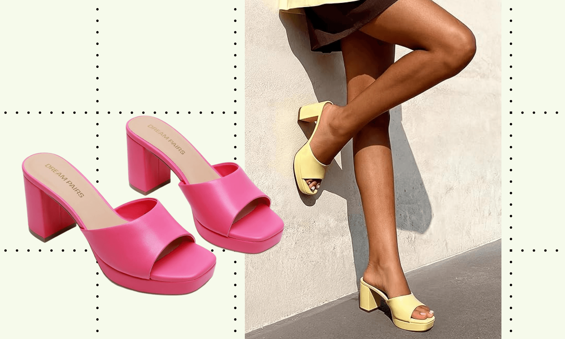DREAM PAIRS Women's Platform Block Heel Mule Sandals, Square Toe Ankle Strap Slip On Comfortable Heeled Sandals for Party Wedding Shoes