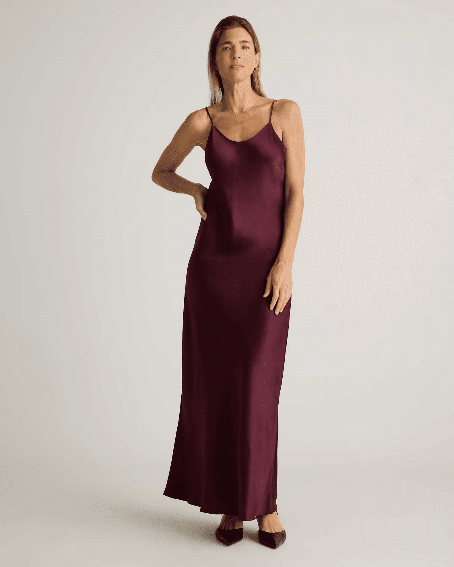 Quince 100% Washable Silk Maxi Slip Dress
