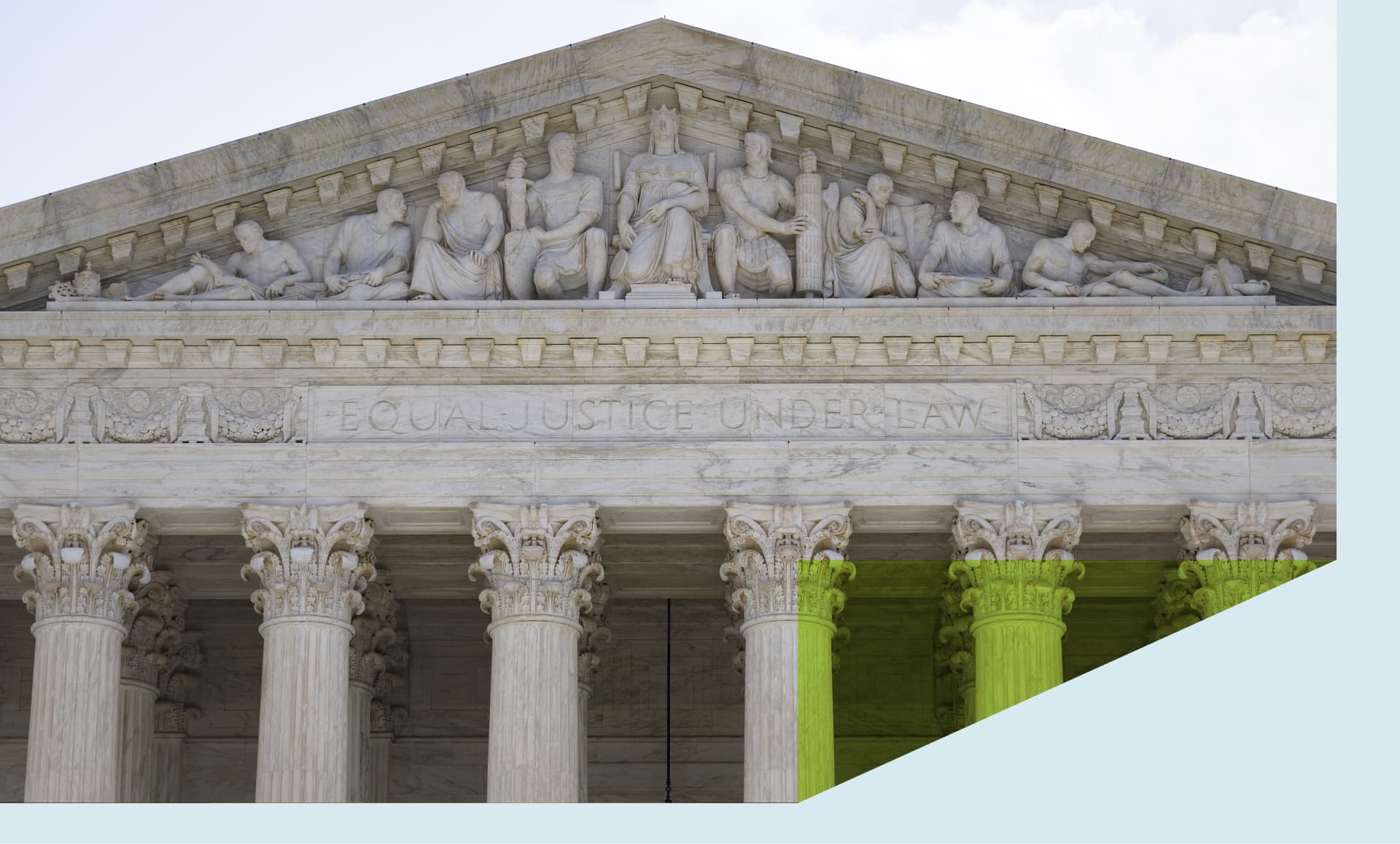 A photo of the Supreme Court Building in Washington DC.