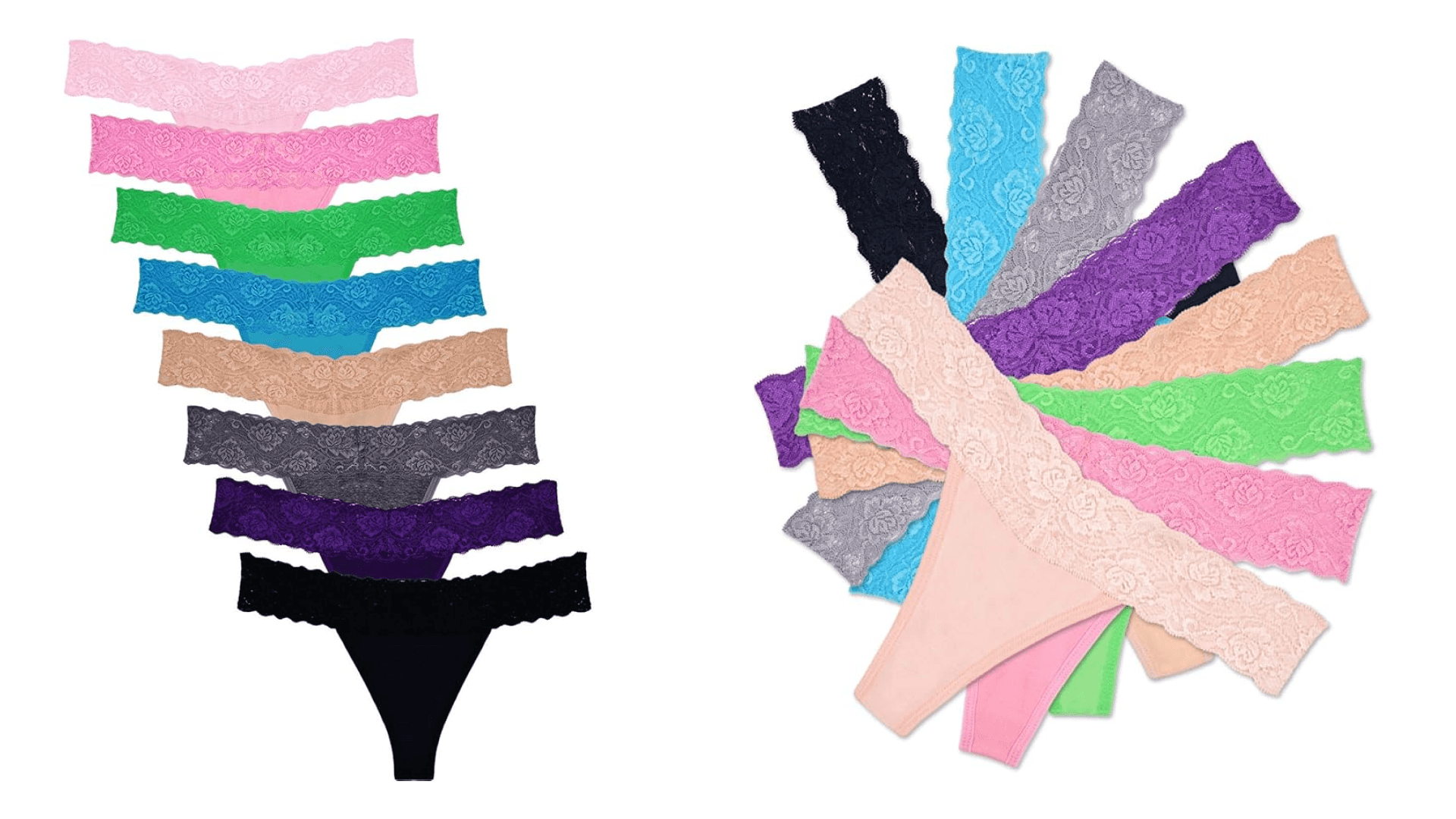 Lace thong set in multiple colors