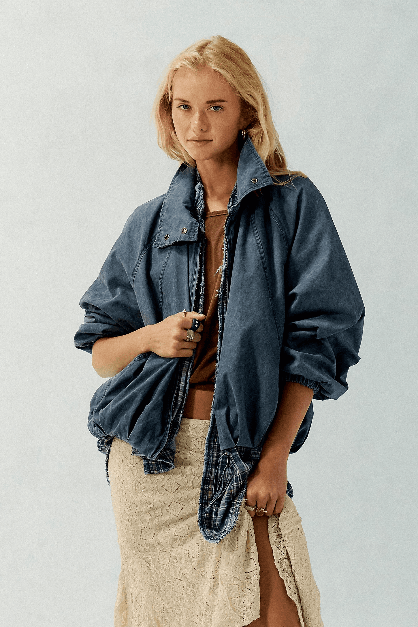 Free People Chelsea Funnel-Neck Jacket