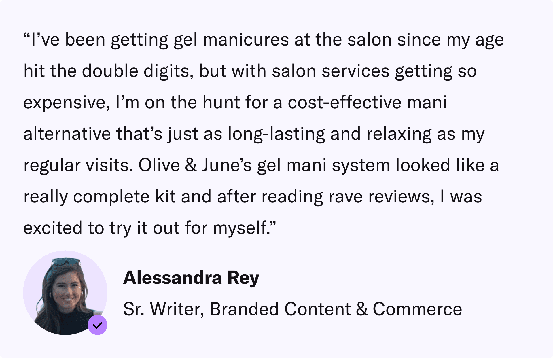 Why Alessandra Tested