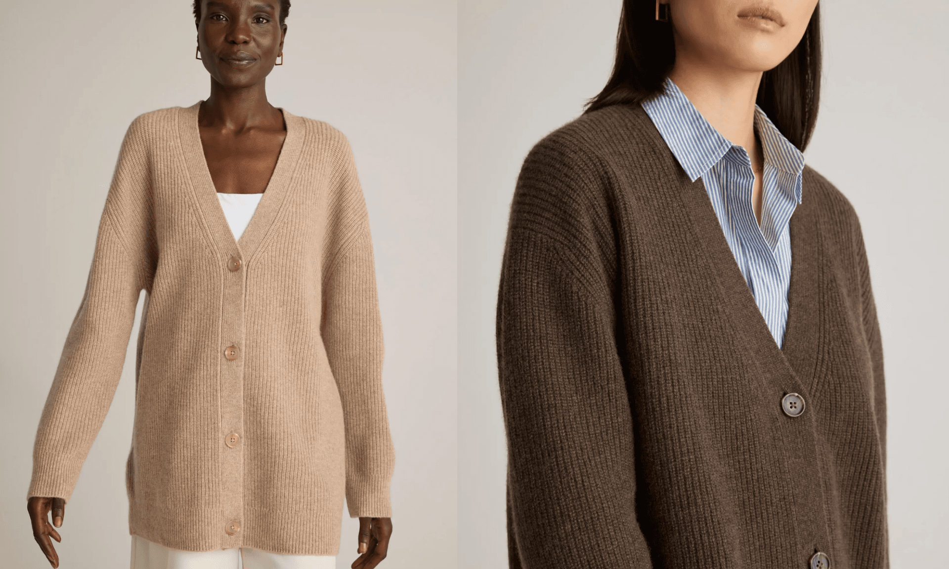 Mongolian Cashmere Oversized Boyfriend Cardigan Sweater