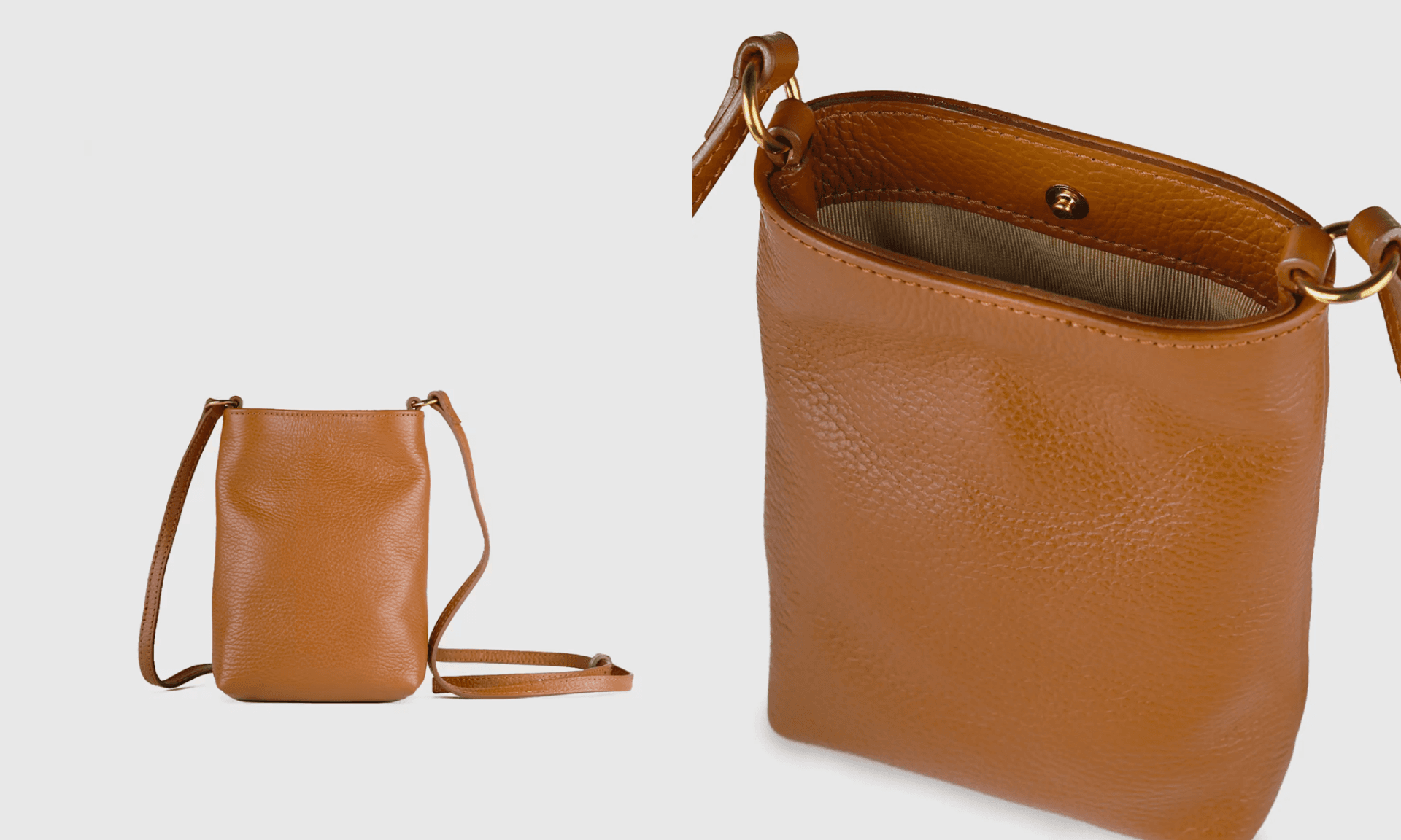 Italian Pebbled Leather Phone Crossbody