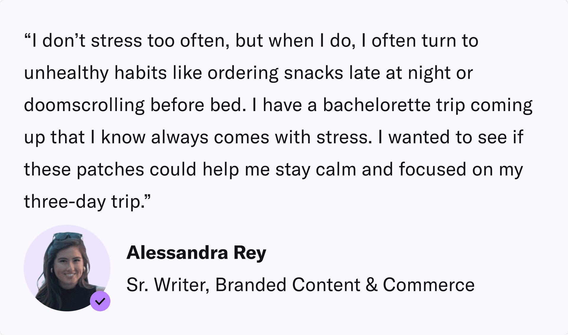 Why Alessandra Tested