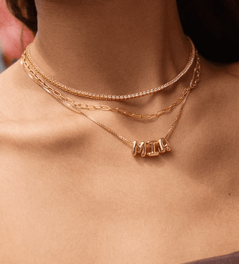 BaubleBar Bubble Letter Necklace