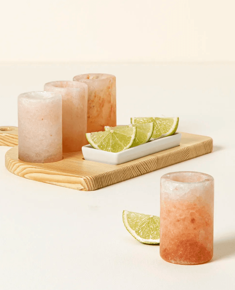 Himalayan Salt Tequila Glasses at Uncommon Goods