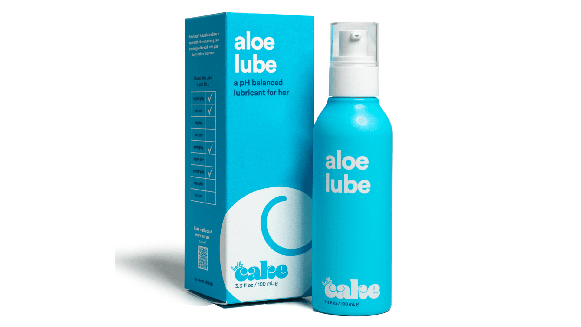 Teal bottle of lube with box