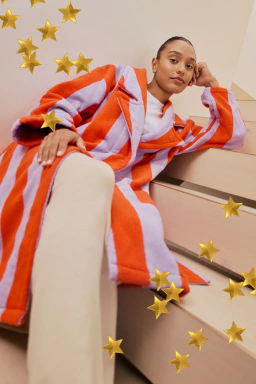 Robe - Grapefruit Stripes