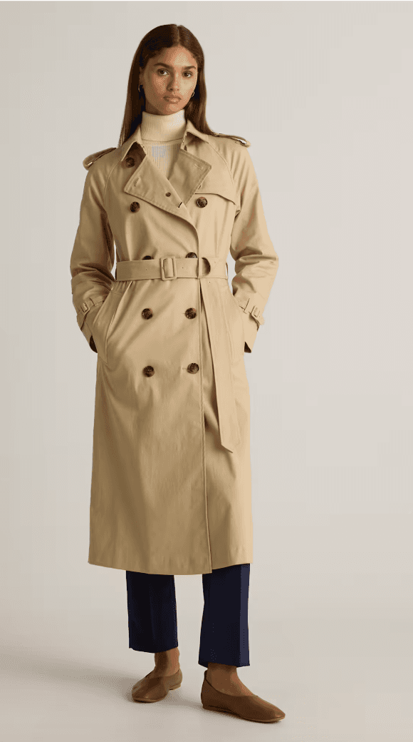 Quince Comfort Stretch Long Trench Coat