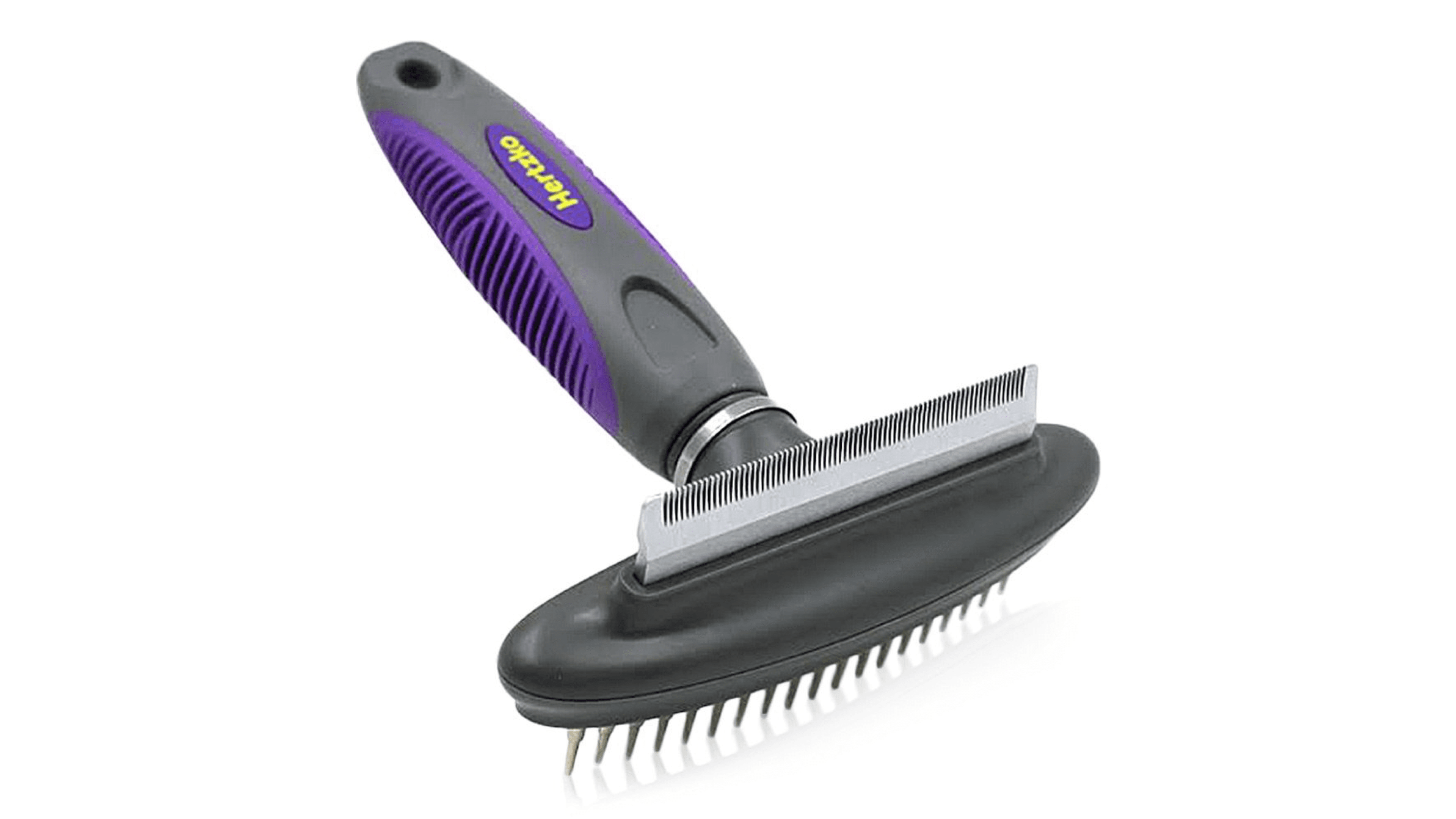 pet grooming brush that also de-sheds