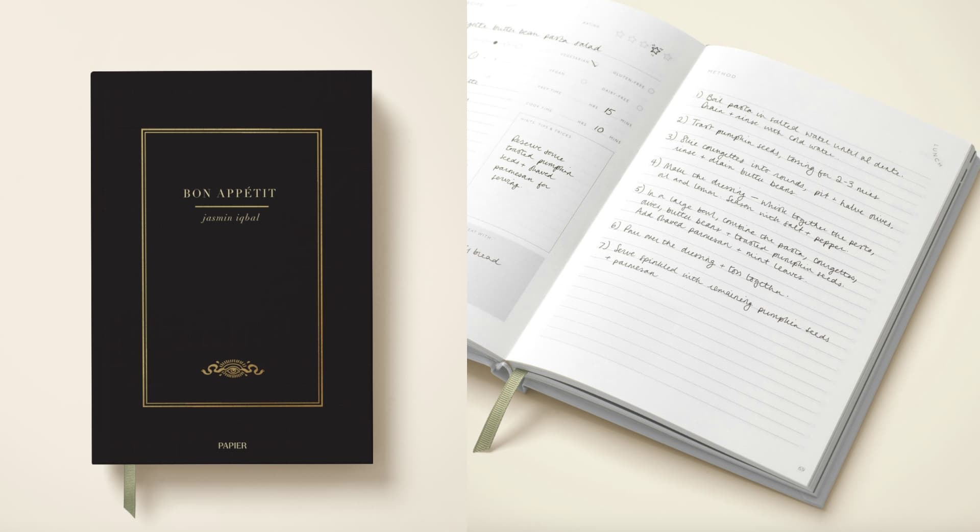 Papier's foiled recipe journal.