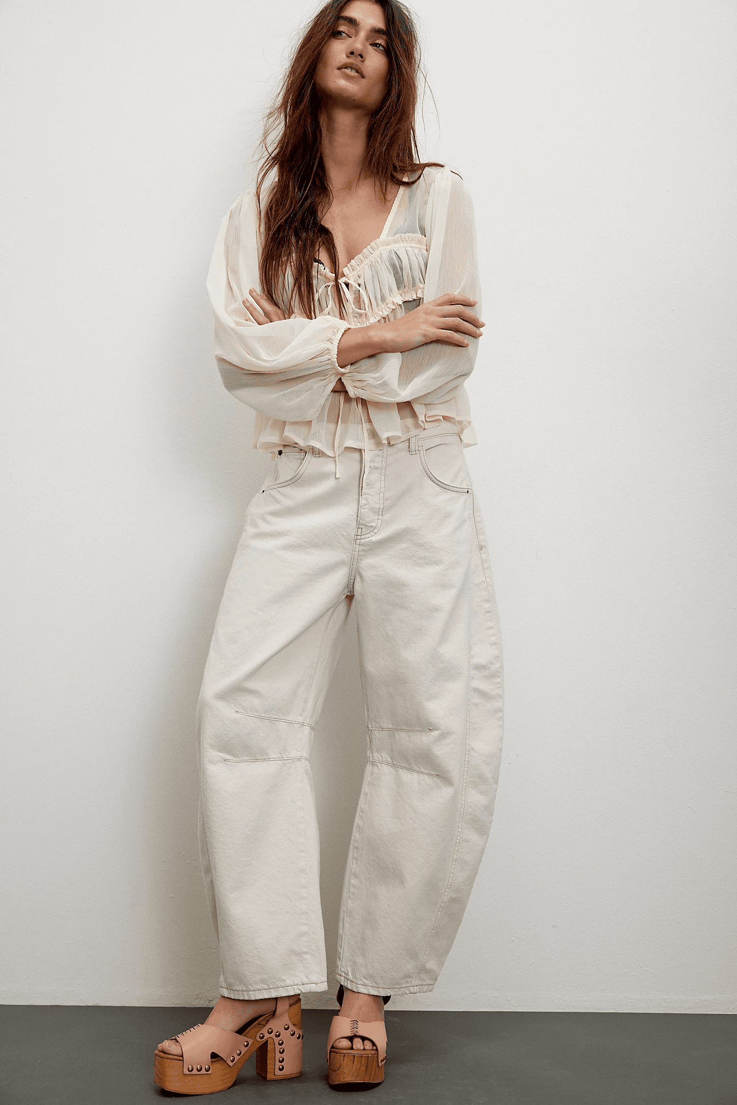 Free People We The Free Good Luck Mid-Rise Barrel Jeans