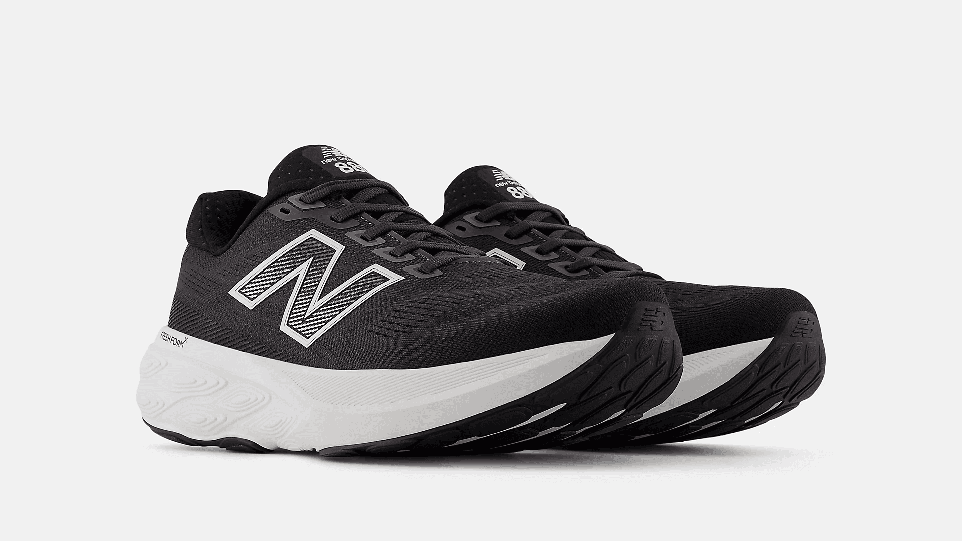 Black sneakers with white accents