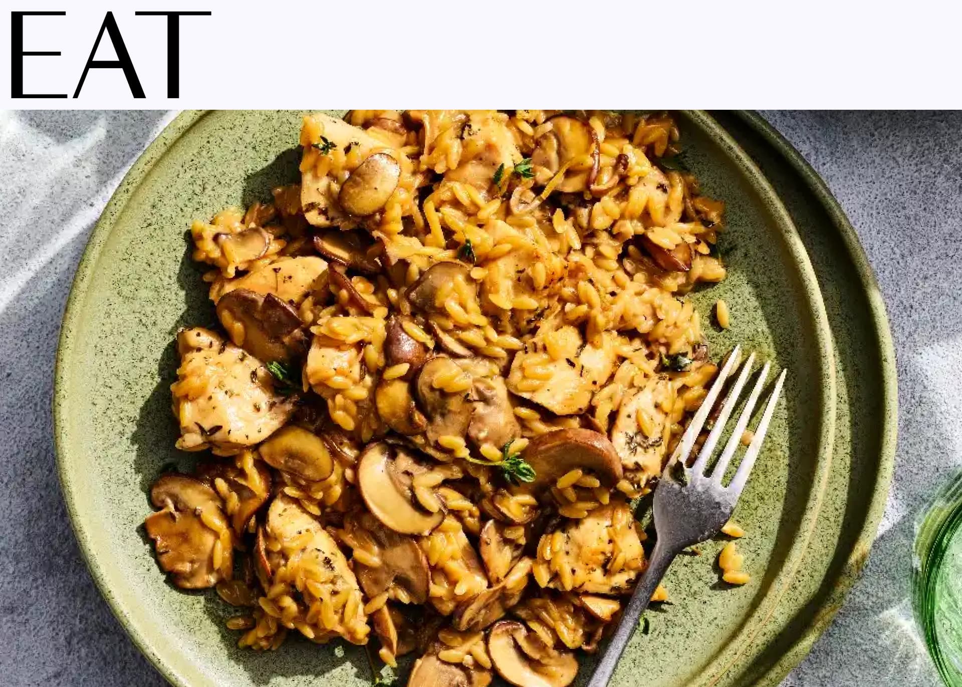 One-Pot Chicken Marsala Orzo from The Defined Dish