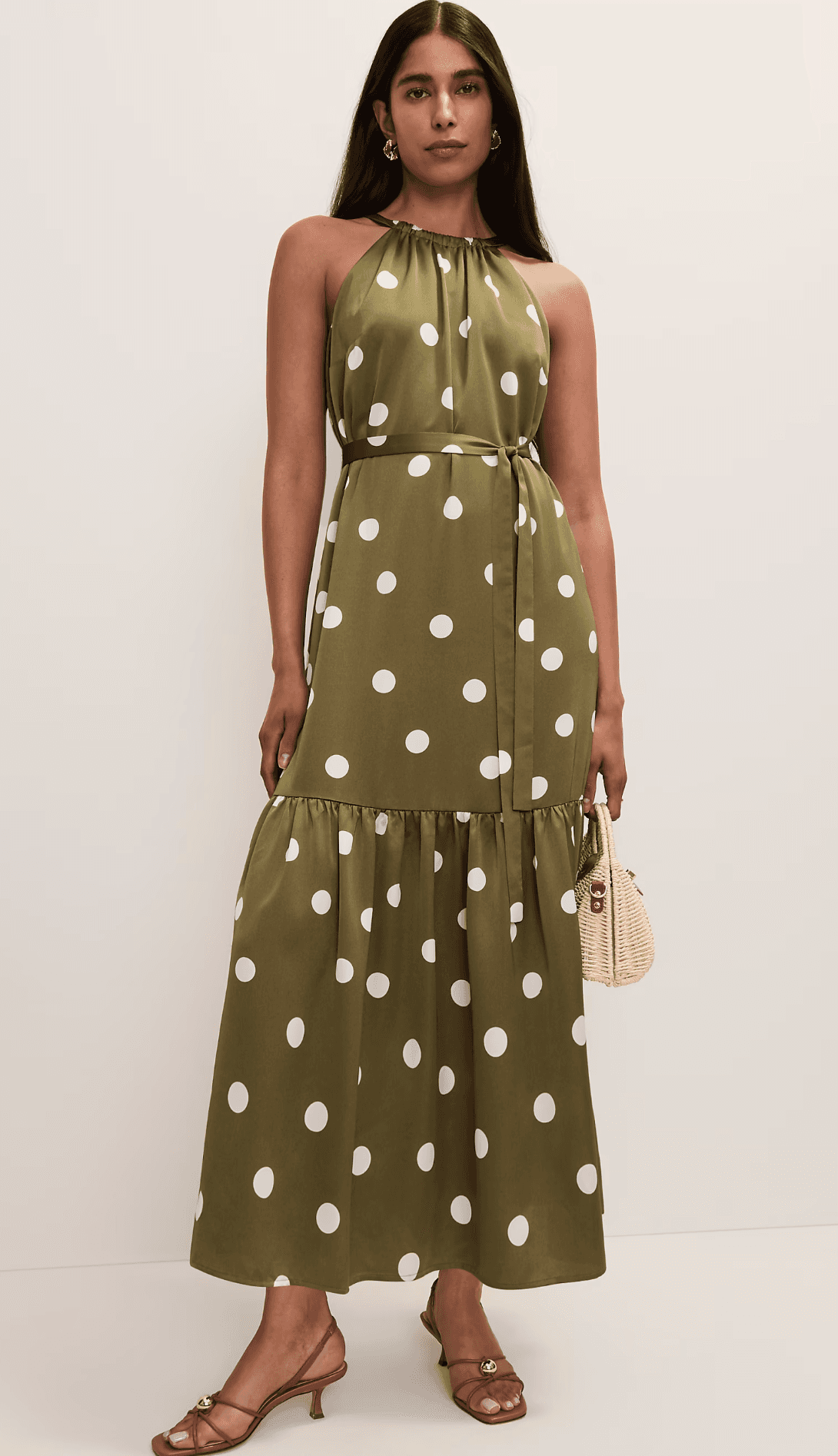 Ann Taylor Polka Dot Tiered Maxi Dress