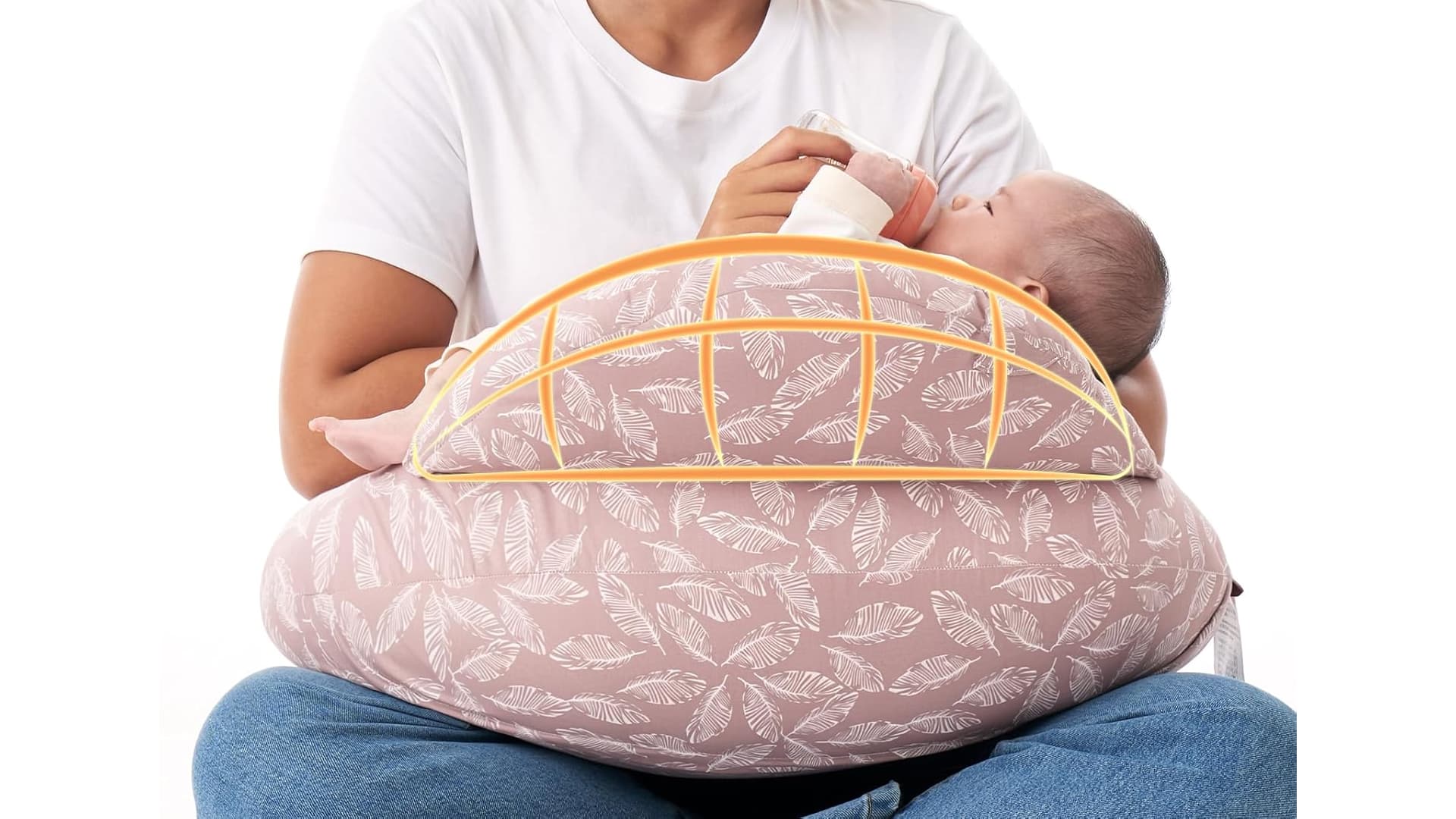 Momcozy Original Nursing Pillow for Breastfeeding-Pioneering Safety Fence- Wider Feeding Pillows for More Support for Mom & Baby- Easier Nursing & Hand Free- Fit for All, Removable Cotton Cover