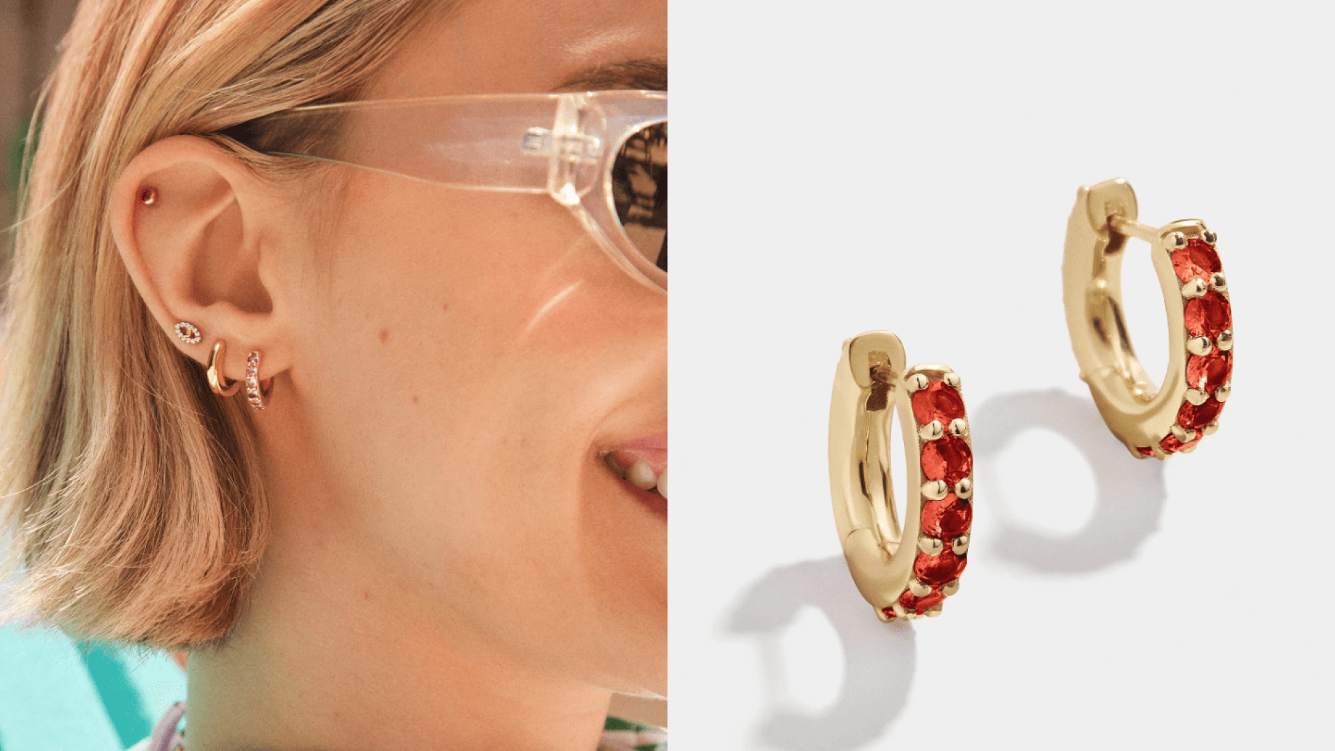 Birthstone Huggie Earrings