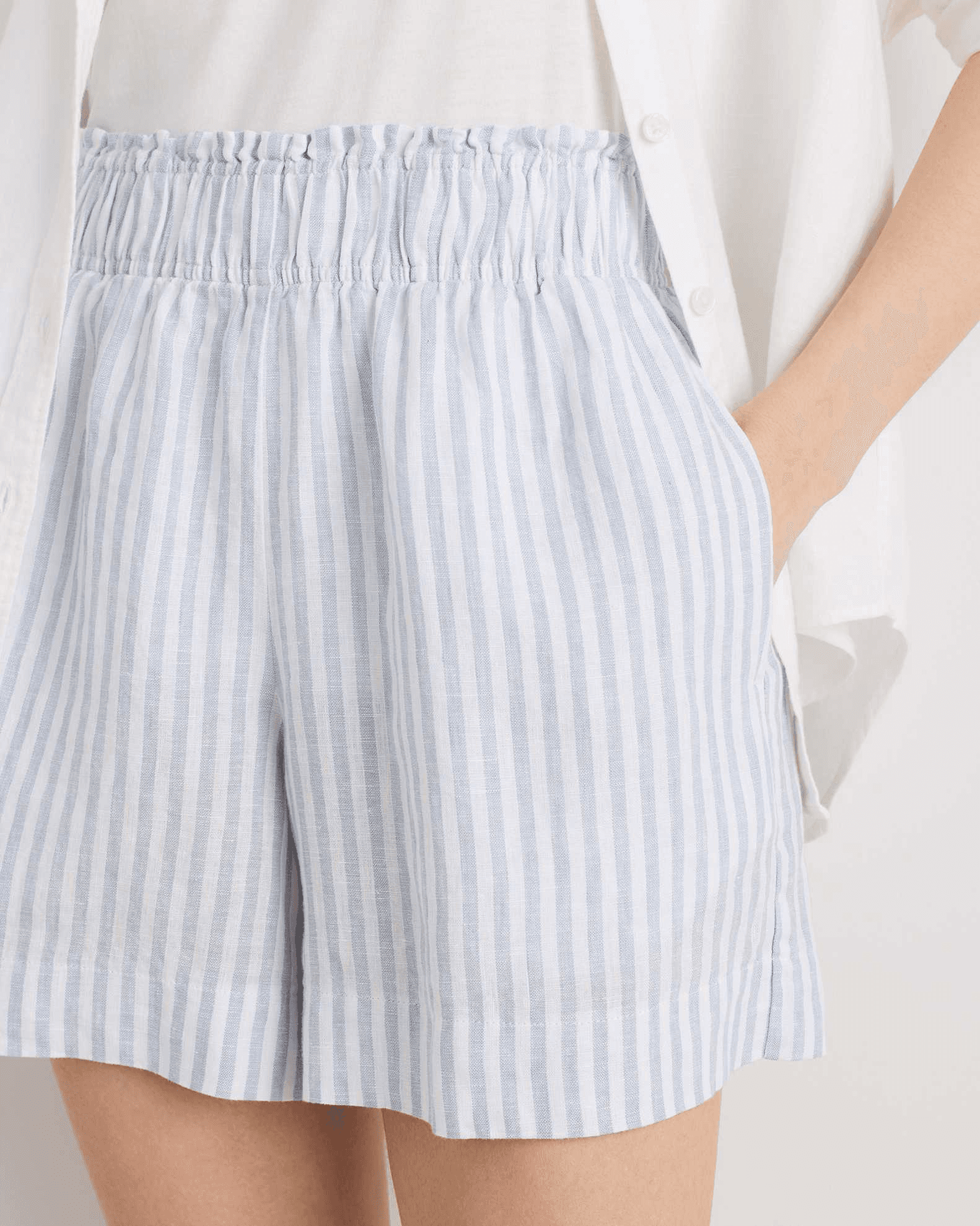 Quince 100% European Linen High Waisted Shorts