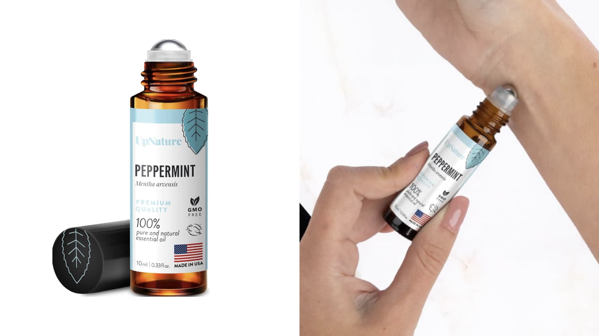 UpNature Peppermint Essential Oil Roll On - Natural Nausea Morning Sickness Relief for Pregnant Women - Pregnancy Must Haves Rollerball Roller