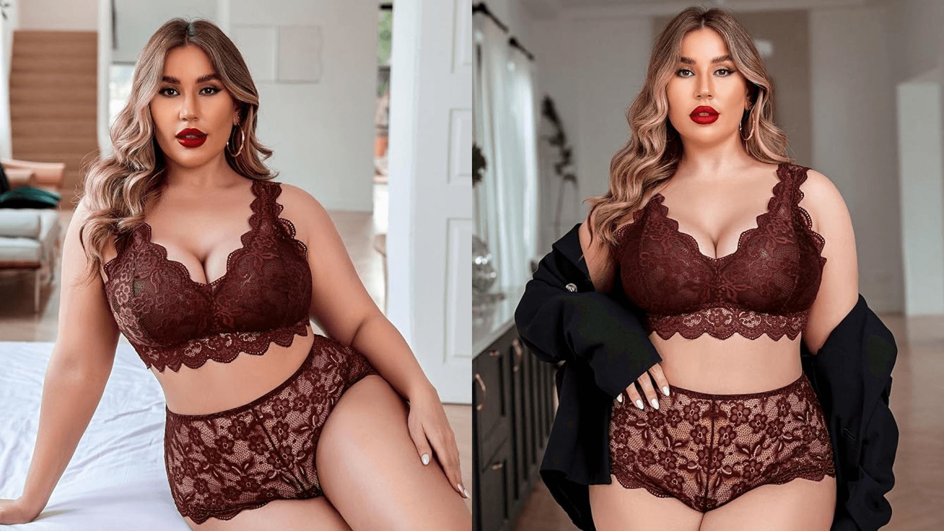 Avidlove lingerie set in burgundy