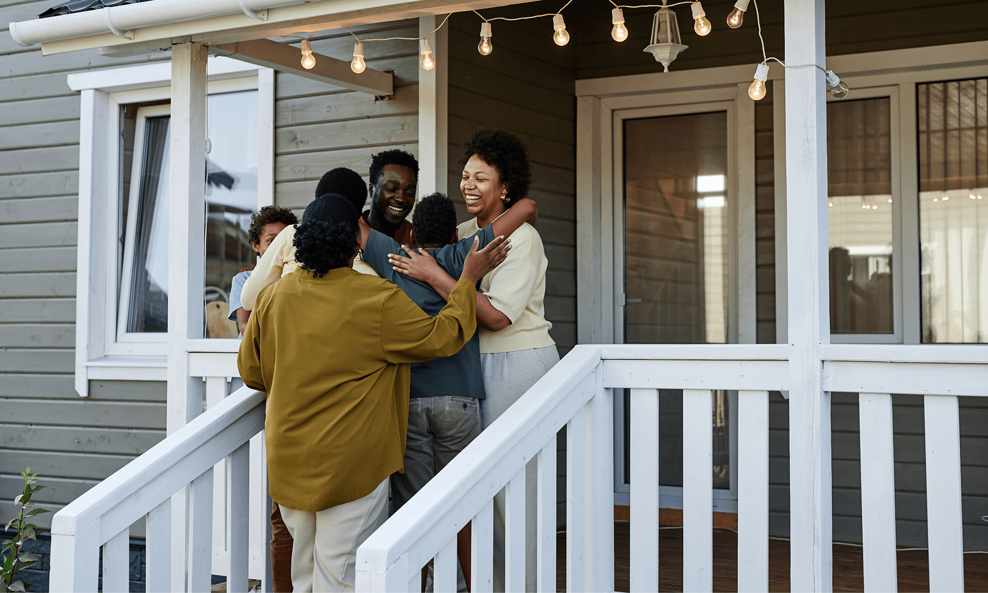 Family gathering on a porch