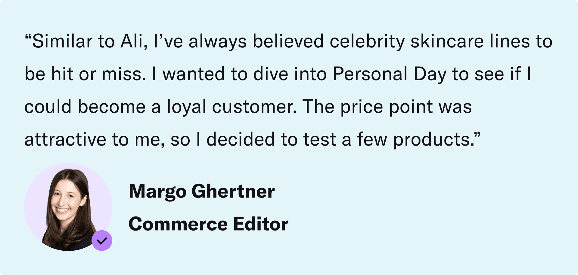 Why Margo tested personal day