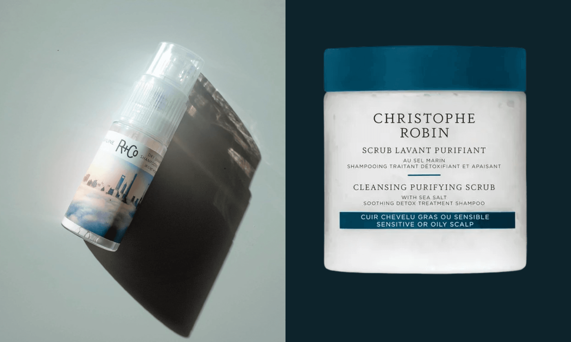 R+Co Dry Shampoo and Christophe Robin Scalp Scrub