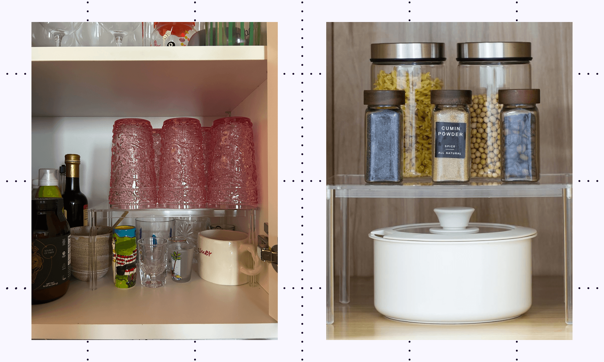 HENABLE Acrylic Cabinet Organizer