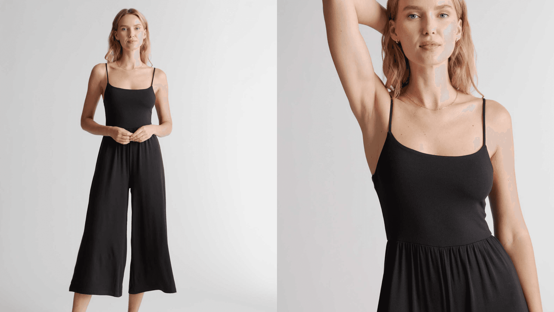 Tencel jumpsuit in black