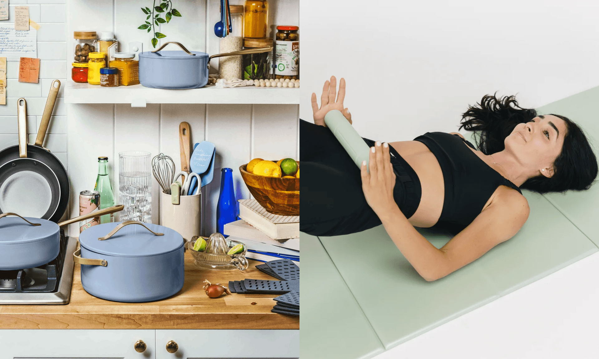 nonstick pans, workout equipment