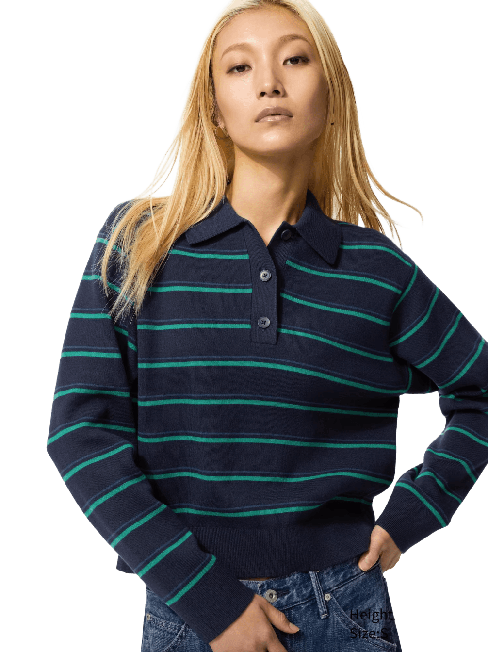 Uniqlo Smooth Cotton Polo Sweater | Striped