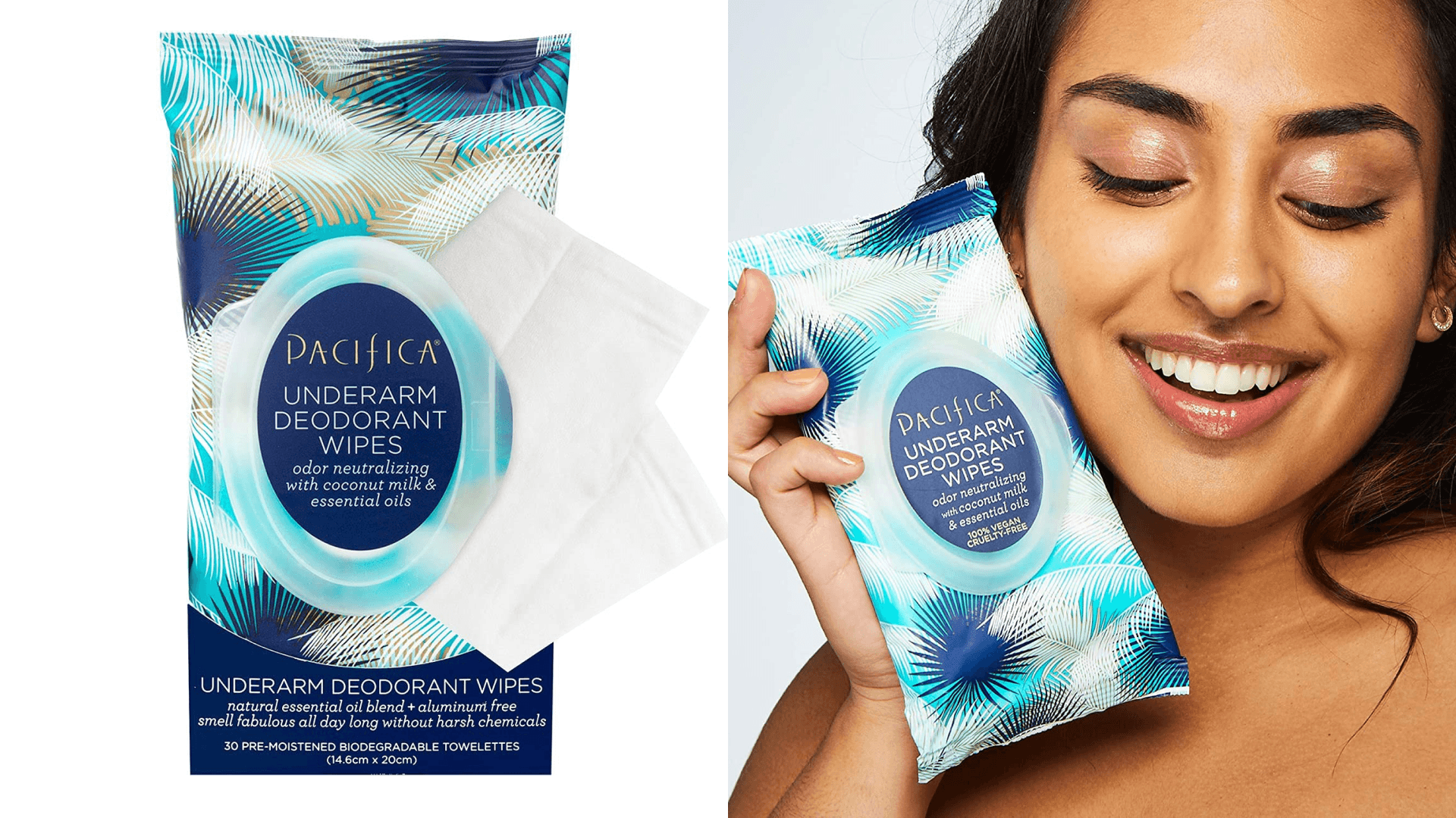 A pack of deodorant wipes